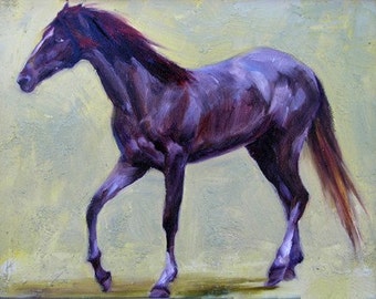 Red Hair Horse 14x11 Original Oil on Canvas, holiday gift