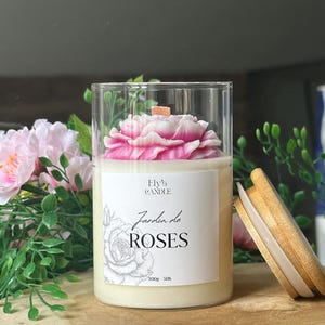 Flower scented candle – Rose Garden Candle – Natural soy wax | Handmade candle gift for women