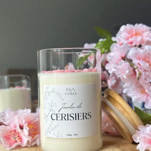 Flower scented candle – Sakura blossom candle – Cherry blossom garden candle – Natural soy wax | Handmade candle gift for women