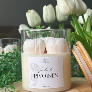 Flower scented candle – Peony candle – Peony garden candle – Natural soy wax | Handmade candle gift for women