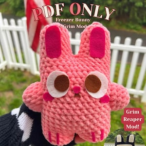 Freezer Bunny & Grim Reaper Plushie Duo – Handmade The Sims Crochet Amigurumi | Gift for Gamers and Sims Fans | Cute and Spooky Set