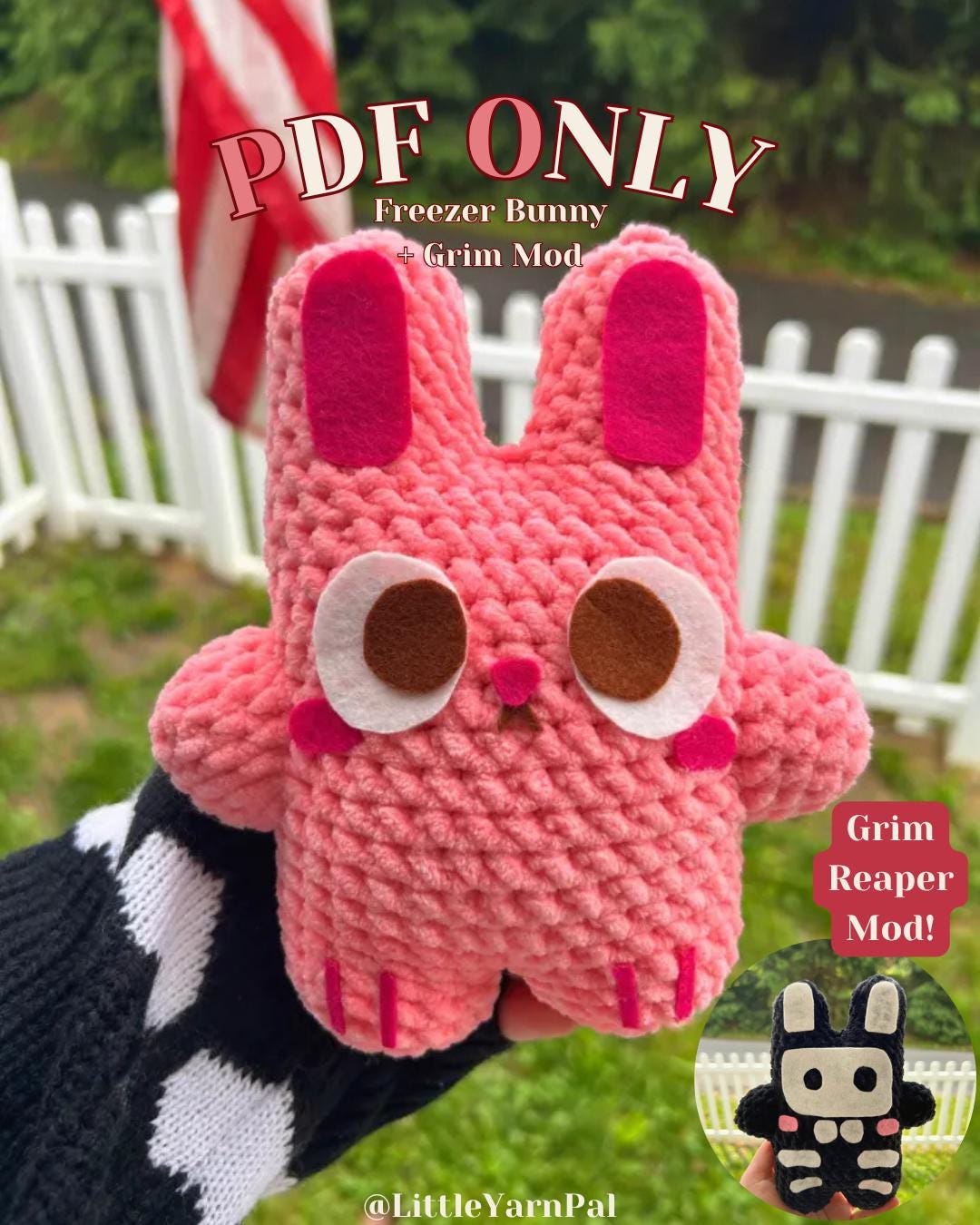 Freezer Bunny & Grim Reaper Plushie Duo – Handmade the Sims