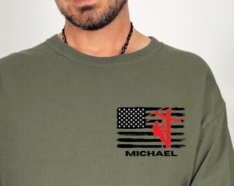 Camisa personalizada de liniero, regalos personalizados para linieros, regalos con temática de electricista, vida en la línea, regalos para linieros