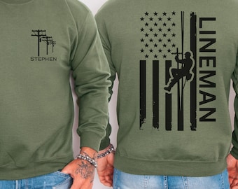 Camiseta personalizada de liniero, sudadera de liniero, regalos personalizados de liniero, regalos con temática de electricista, vida en la línea, regalos para linieros