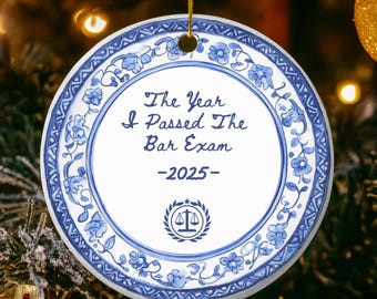 Personalized Lawyer Ornament, Custom First Christmas as a Lawyer Gift, New Attorney Ornament, Bar Exam Lawyer Ornament