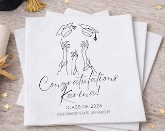 Personalized Graduation Napkins 50, Custom Graduation Table Decorations, Napkins for Graduation, College Grad, High School Graduate Decor