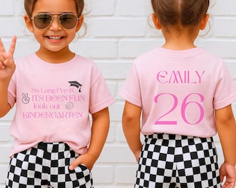 Aangepast pre-K afstudeershirt, Last Day of School T-shirt, afstudeercadeau voorschoolse, So Long Pre-K shirt, Pre-K afgestudeerd, kleuterschool