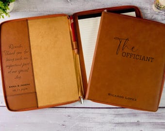Personalized Officiant Leather Portfolio, Wedding Officiant Book, Wedding Officiant Journal, Officiant Proposal Gift, Will Your Marry Us