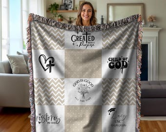 Personalized Religious Woven Graduation Blanket, High School Graduation Gift for Her, College Graduation Gift for Girl, Class of 2026
