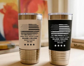 Personalized Military Retirement Tumbler, Custom Military Retirement Gift,