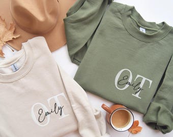 Besticktes personalisiertes Ergotherapie-Sweatshirt, individuell gestaltetes Ergotherapie-Sweatshirt, personalisierte Ergotherapie-Geschenk