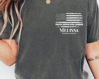 Comfort Color USPS Retirement Shirt, Personalized USPS Retirement Gift, Custom Mail Carrier Shirt, Comfort Color Post Office Tee Shirt