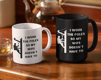 Lineman Coffee Mug, Lineman Gifts, Gifts for Lineman, Electrician Cup, Journeyman Electrician Gift