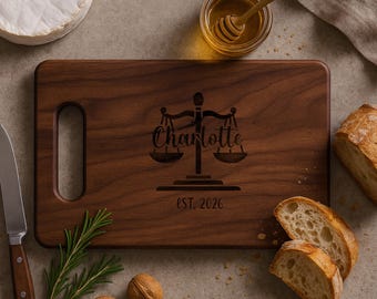 Personalized Lawyer Cutting Board, Custom Engraved Gift for Attorney, Housewarming Gift for Lawyer, Law School Graduation Gift