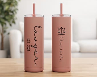 Personalized Lawyer Tumbler, Custom Lawyer Gift, Lawyer Graduation Gifts, Custom Attorney Cup, Bar Exam, Law School Graduation Gifts