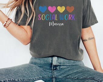 Personalized Social Work Shirt, Custom gift for Social Worker, Social Worker Sweatshirt, Therapist Crewneck, MSW Graduation Gift