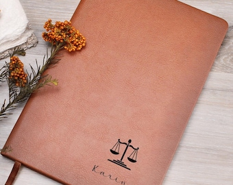 Personalized Lawyer Leather Journal, Law School Graduation Gift, Paralegal Gifts, Litigation Paralegal Book