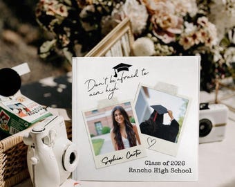 Personalized Polaroid Graduation Guestbook, Custom Guest Book, Graduation Scrapbook, Graduate Photo Guest Book Album, Book to Sign