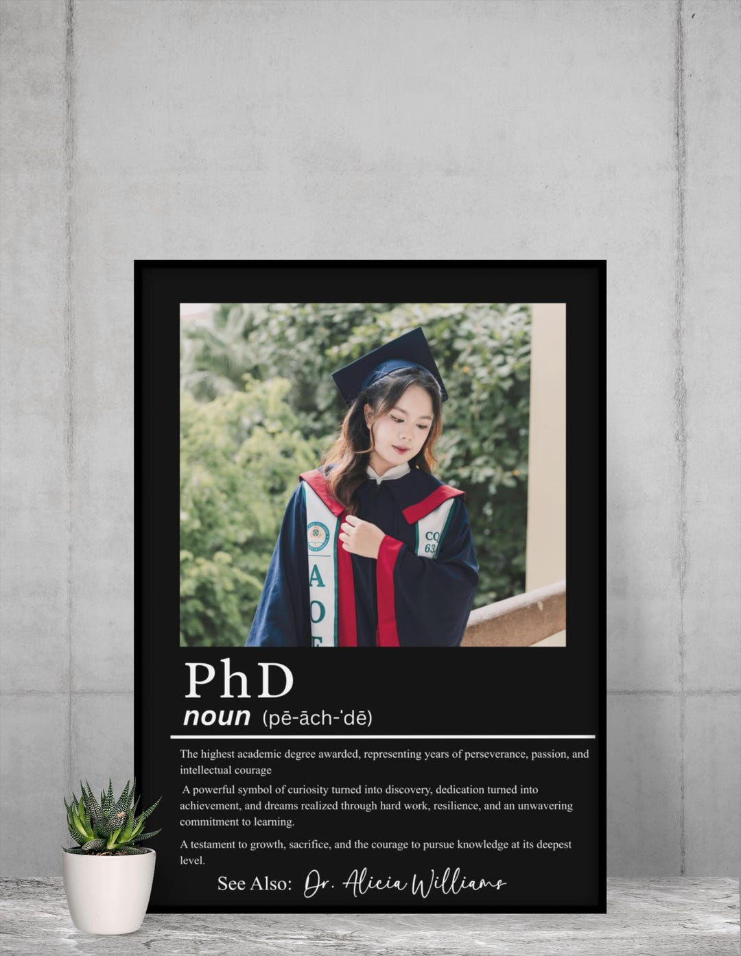 Personalized Phd Wall Art, Phd Graduation Gifts, Doctorate Gift, Phd ...