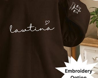 Personalized Lawtina Sweatshirt Embroidered, Latina Sweater, Women in Law Crewneck, Law Student Gift for Women, Law Student Sweatshirt