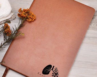 Custom Respiratory Therapist Leather Journal, Pulmonologist Gift, RT Student Gifts, Lung Therapist, Respiratory Specialist