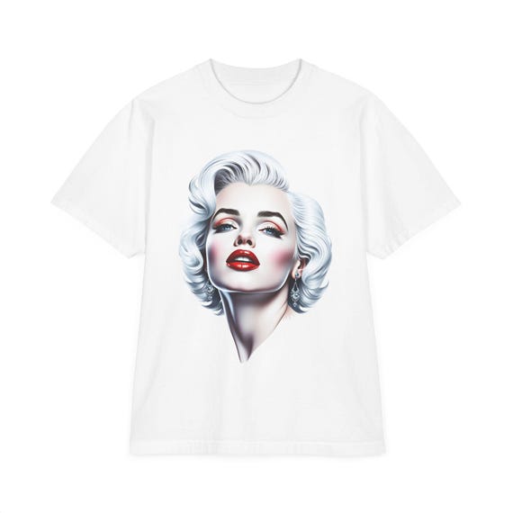Marilyn Monroe Art Tee, Vintage Style T-Shirt, Cute Graphic Tee, Gift for Her, Retro Fashion Shirt, 70s Vibe Clothing