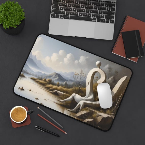 Serene Landscape Desk Mat Office Decor Home Workspace Gift for Artists Nature Lovers Stress Relief Mouse Pad Aesthetic Desk Decor