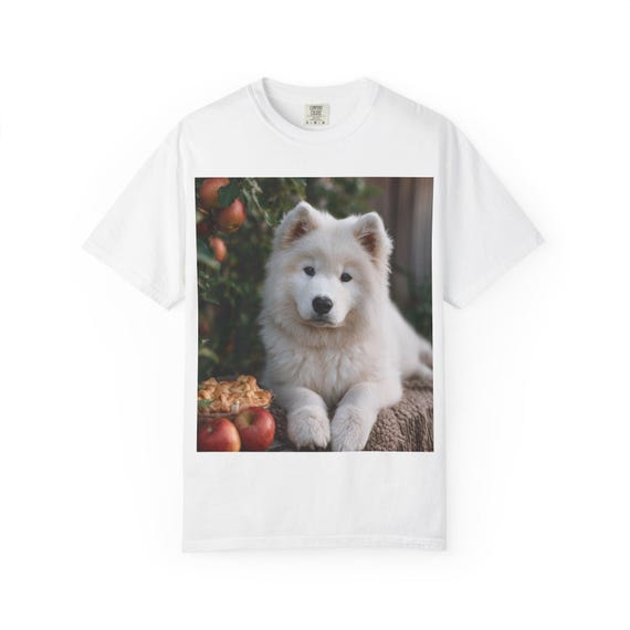 Cute Dog Lovers T-Shirt, Unisex Tee for Pet Owners, Samoyed Art Shirt, Gifts for Dog Lovers, Casual Wear for Animal Lovers