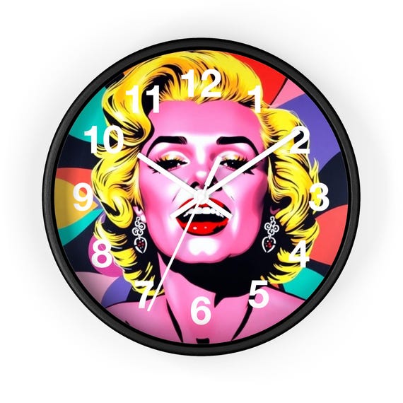 Pop Art Marilyn Monroe Wall Clock, Retro Home Decor, Funky Clock, Gift for Collectors, Unique Wall Art