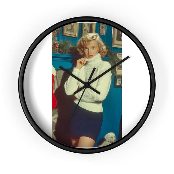 19 year old Marilyn Monroe Vintage Glamour Wall Clock, Retro Home Decor Gift for Her Unique Timepiece, Classic Style Marilyn Monroe Inspired