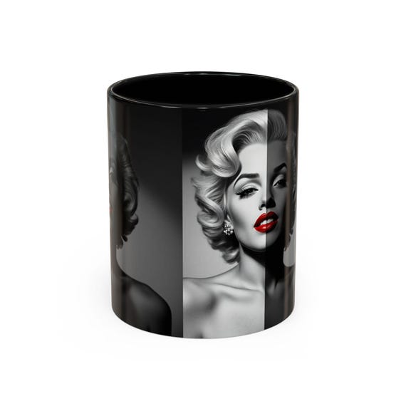 Marilyn Monroe Accent Coffee Mug - Vintage Glamour, Great for Gift, Kitchen Decor, Birthday, Art Enthusiasts, Home Use