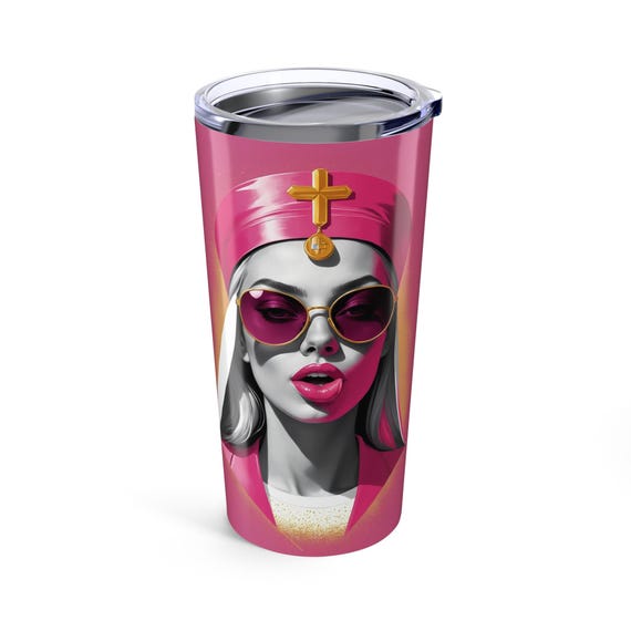 Stylish 20oz Tumbler, Modern Travel Mug, Fun Gift for Her, Unique Personalized Drinkware, Pink Design for Hot & Cold Beverages