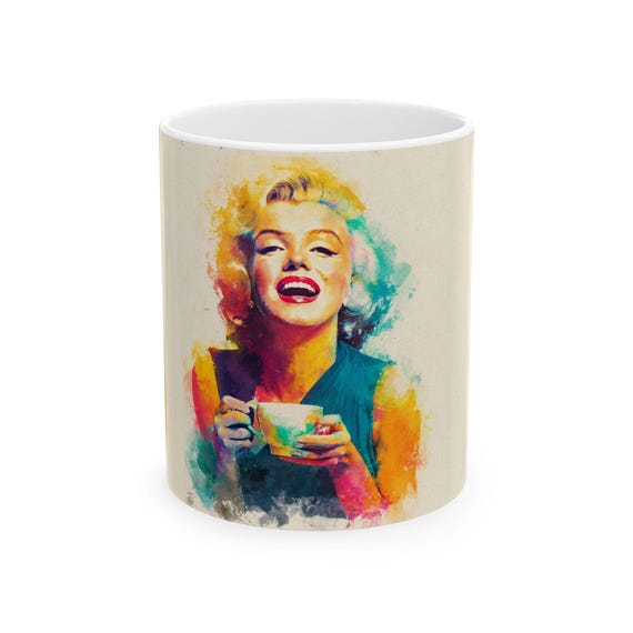 Colorful Marilyn Monroe Ceramic Mug - Vintage Art Mug, Coffee Cup, Gift for Her, Home Decor, Collector's Item