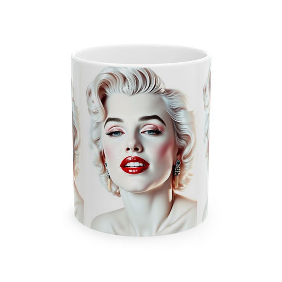 Retro Marilyn Monroe Ceramic Mug  Vintage Style Gift Tea Coffee Cup 11oz  15oz Perfect for Home  Office Decor Classic Hollywood,