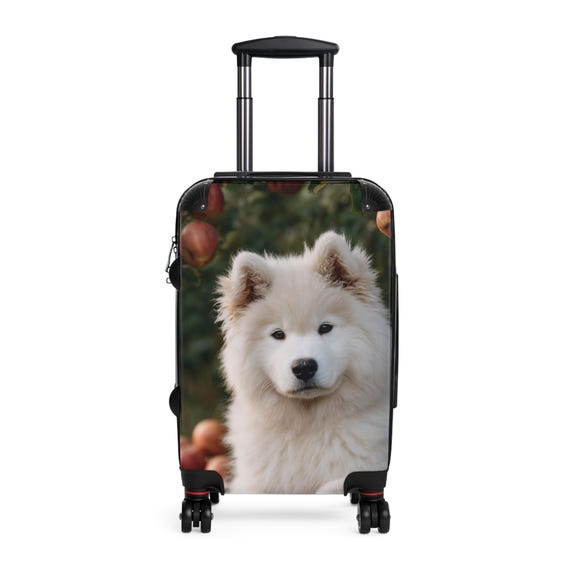Samoyed Dog Travel Suitcase | Cute Pet Luggage | Gift for Dog Lovers | Cabin Size Bag | Animal Print Carry-On | Unique Travel Accessory