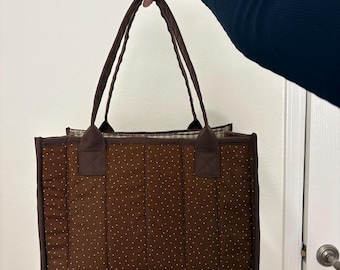 Quilted Structured Tote Bag