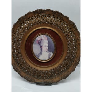 Cameo Creation Print Mme. Pompadour autorstwa nieznanego artysty Velvet 14,5" Vintage
