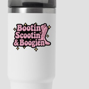 Stickers bottines Scoot Boogie, Stickers amusants pour les amateurs de danse, Stickers Western, Cadeau pour les fans de musique country, Stickers uniques, Bottes de cow-girl roses