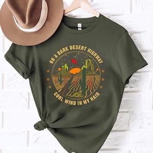 On A Dark Desert Highway Shirt, Adventure Travel Tee, Hiking Camping Shirt, Explore Nature Mountain Tee, Desert Road Trip T-Shirt