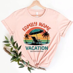 Custom Family Vacation Shirts, Personalized Location Family Trip Tee, Reunion Matching Shirt, Tropical Family Travel T-Shirt, Custom Gift