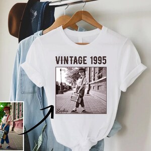 Personalisiertes 30. Geburtstag Shirt, individuelles Foto Jahr 1995 T-Shirt, Vintage Geburtstagsshirt, Geschenk zum 30.40