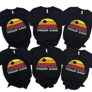 Custom Scouts T-Shirt, Personalized Troop Number Tee, Camping Shirt for Girls, Scout Mom Shirt, Troop Matching Outfit, Camp Group Gift