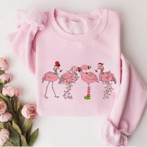 Flamingo Christmas Shirt, Funny Flamingo Tee, Merry Christmas Flamingo Sweatshirt, Flamingo Shirt For Women, Flamingo Lover Gift