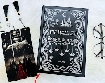 Manacled Illustrated Hardcover Book – Collector Edition Novel | Handmade Rebound Dark Romance | Art Prints & Bookmark Set