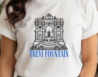 Trevi Fountain Italia Shirt — Comfort Colors® T-Shirt: Vintage Travel Tee, Rome Souvenir T-Shirt, Italian Landmark Top, Gift for Travelers