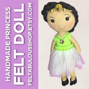 Handmade Felt Princess Doll – Soft Waldorf-Inspired Plush Toy – Custom Nursery Decor – Unique Kids Gift