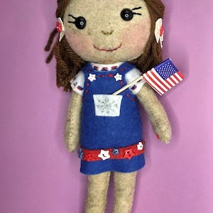 Handmade Felt doll – 4th of July - Patriotic-Custom Nursery Decor – Unique Kids Gift