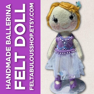 Handmade Felt Ballerina Doll – Soft Waldorf-Inspired Plush Toy – Custom Nursery Decor – Unique Kids Gift