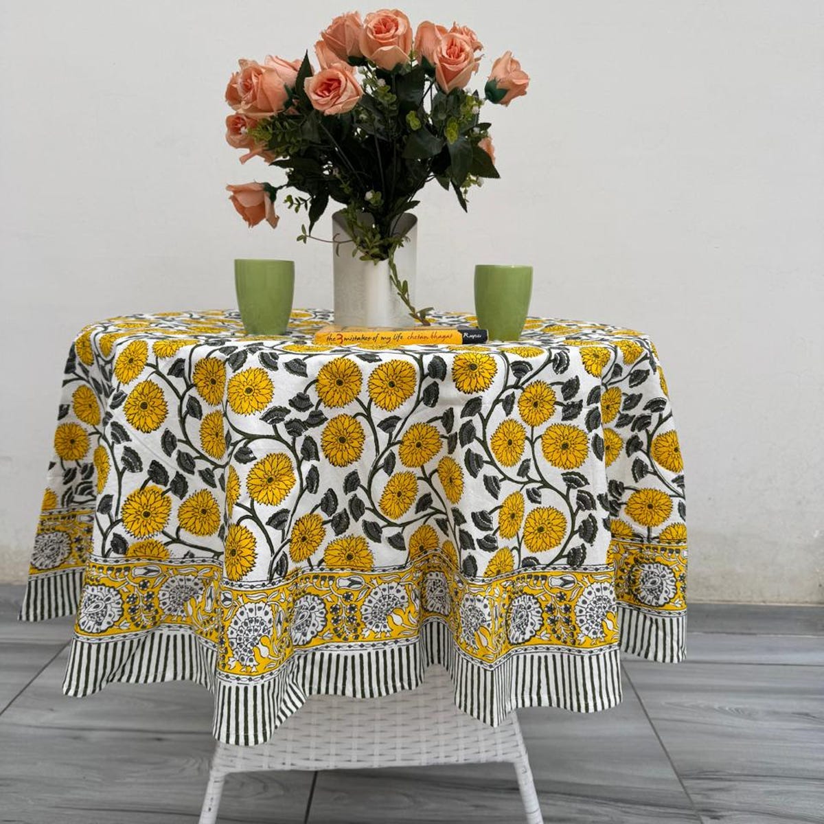 Bohemian Block Print Cotton Tablecloth Square/rectangle/round Custom Table Cover Table Top Decor Tablecloth/napkin/runner/placemat Boho Gift - Etsy