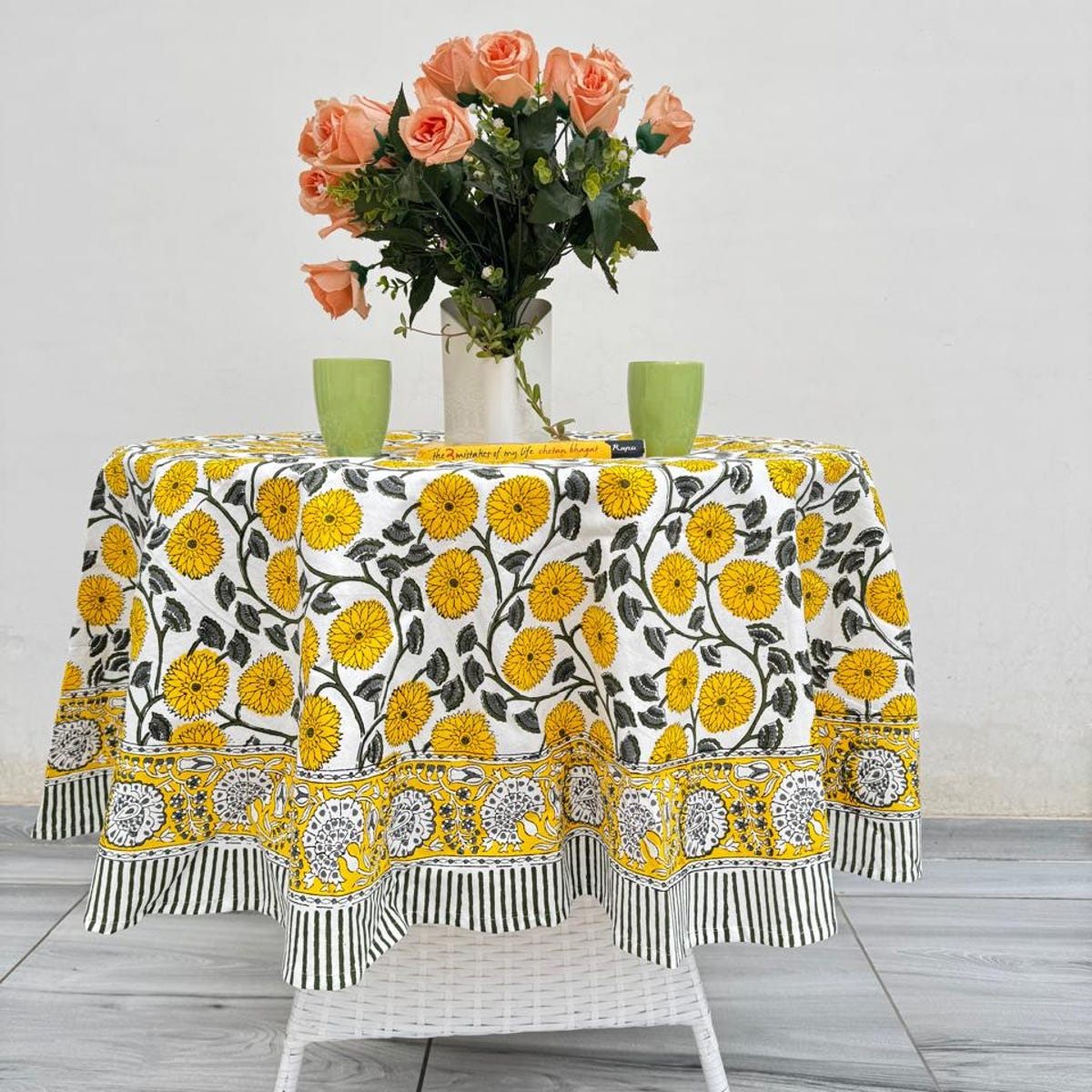Boho Handmade Vintage Cotton Tablecloth, Square Round or Rectangle Table Cover, Indian Block Printed Cotton Floral Tablecloth, Dinning Decor - Etsy